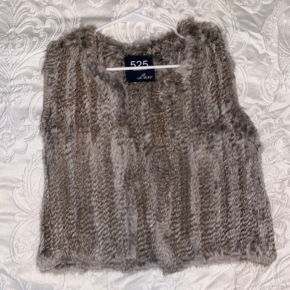 525 America: Genuine Rabbit Fur Vest